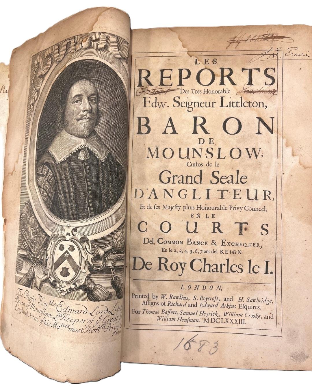 Photo of open title page of Littleton book