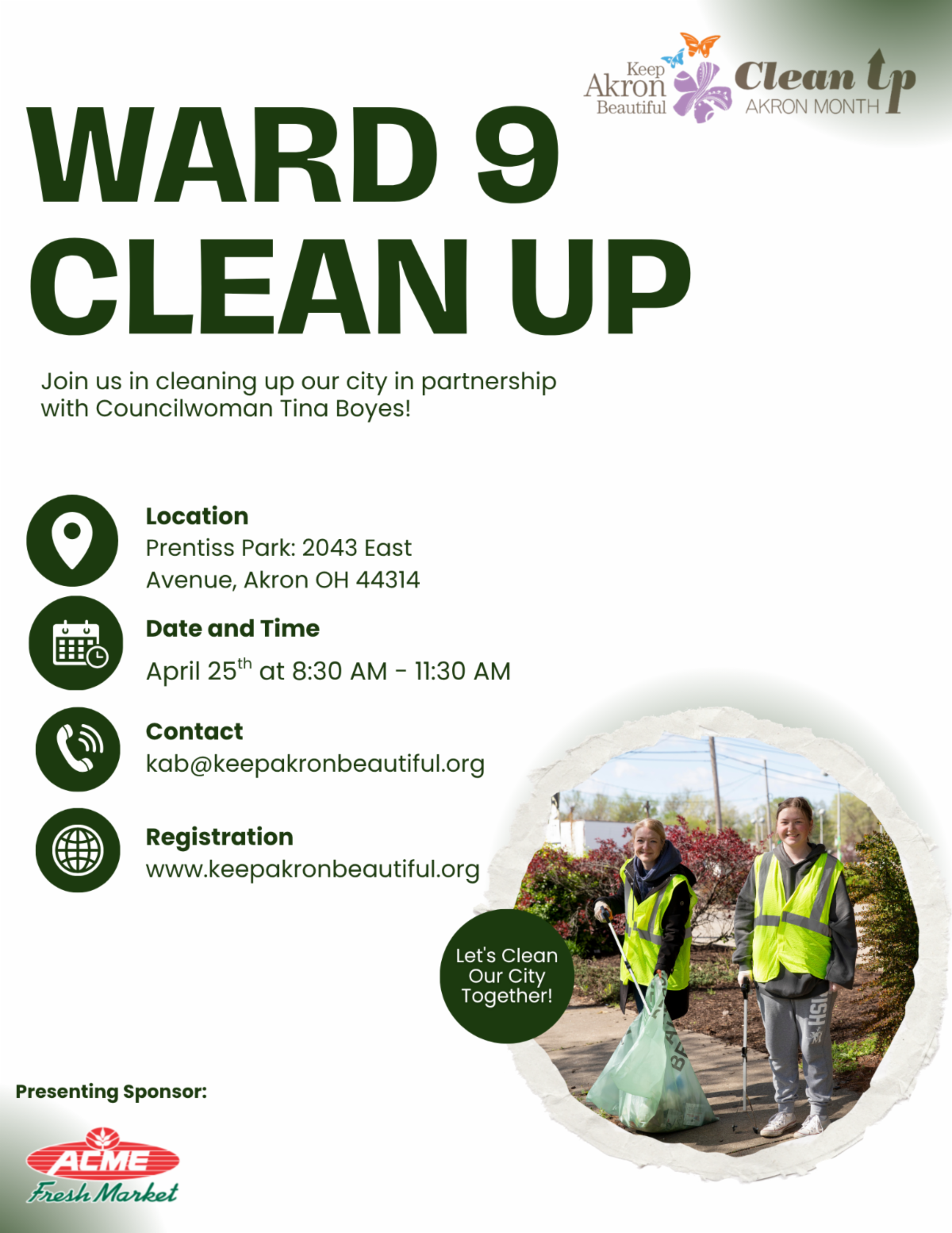 Keep Akron Beautiful Ward 9 Clean up Day flyer
