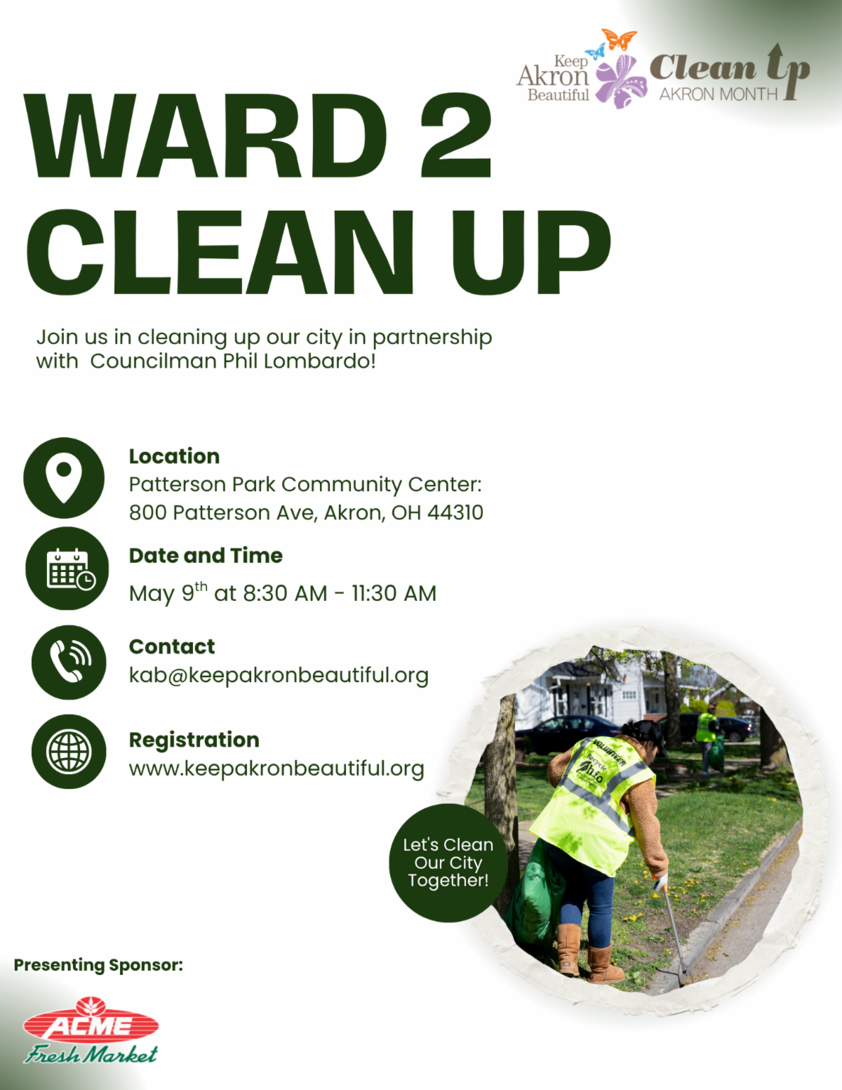 Keep Akron Beautiful Ward 2 Clean Up flyer