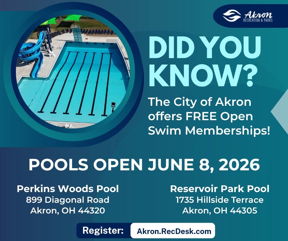 flyer advertising the pools at Perkins Park and Reservoir Park