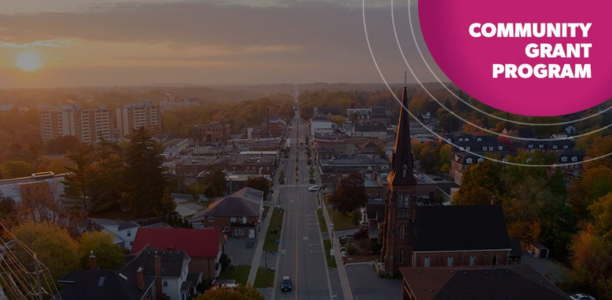Image of Downtown Georgetown with Community Grant Program in top right corner