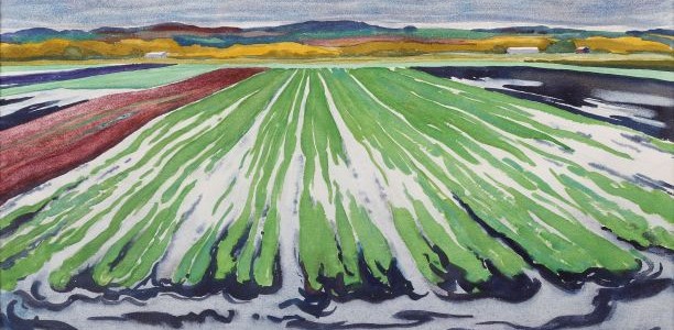 CSPWC Diploma Collection Painting by E. Conyers Barker, Flooded Fields, Holland Marsh