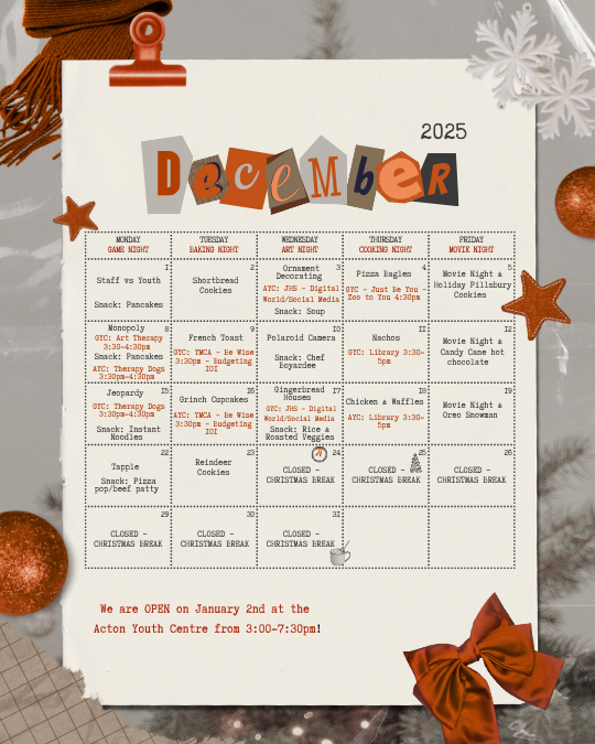 EFun Youth Calendar December 2025