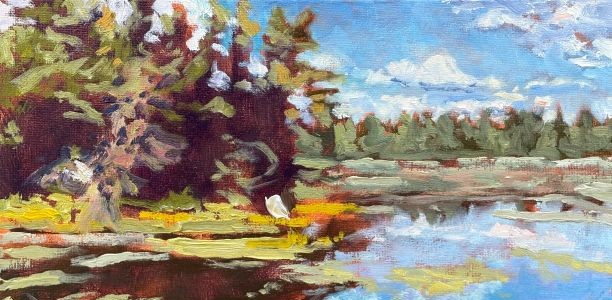 Linda Ross Gallagher, A Study for True North Tranquility (cropped), oil on panel
