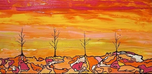 Derek Ariss, Networking Technology 1 (cropped), arcylic on canvas