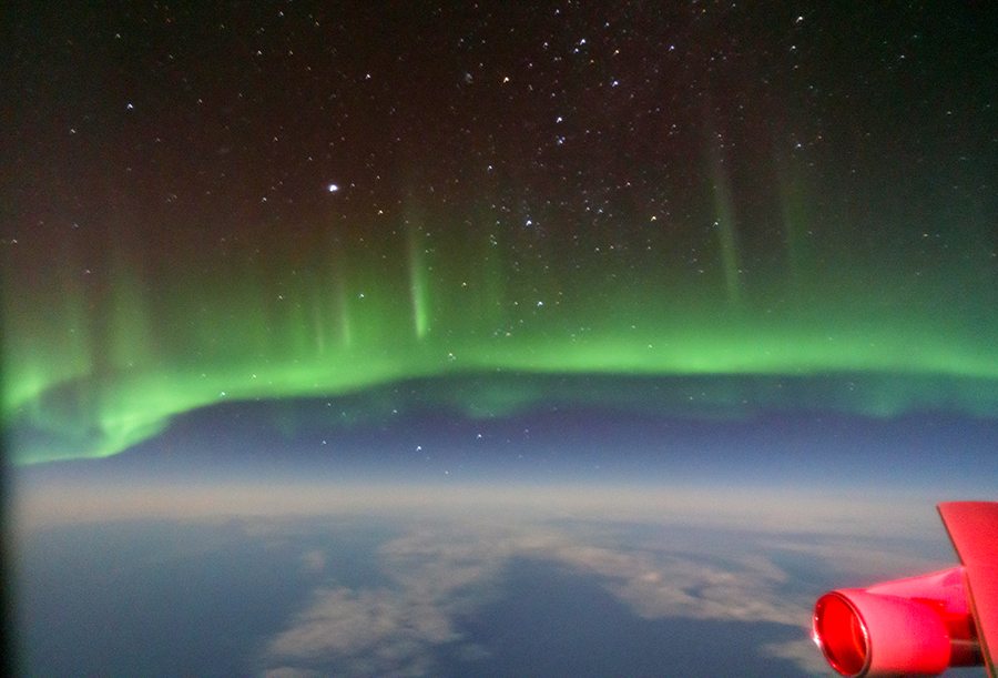 Aurora as seen from SOFIA