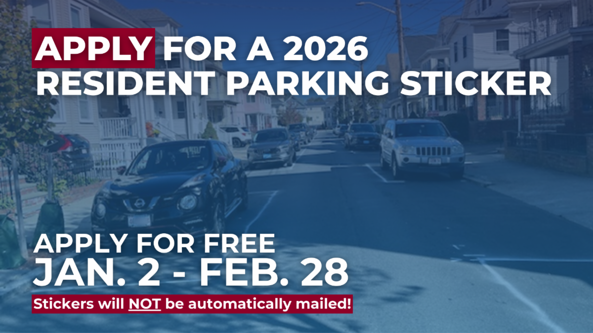 Graphic reminding residents to apply for a free parking meter sticker.