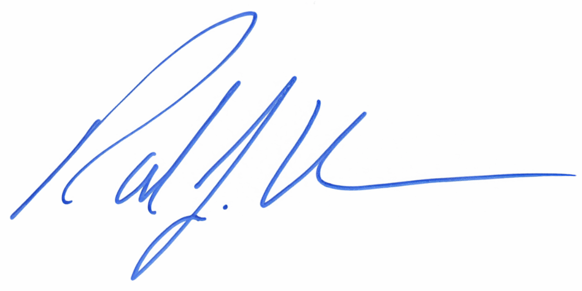 Mayor Robert J. Van Campen's signature