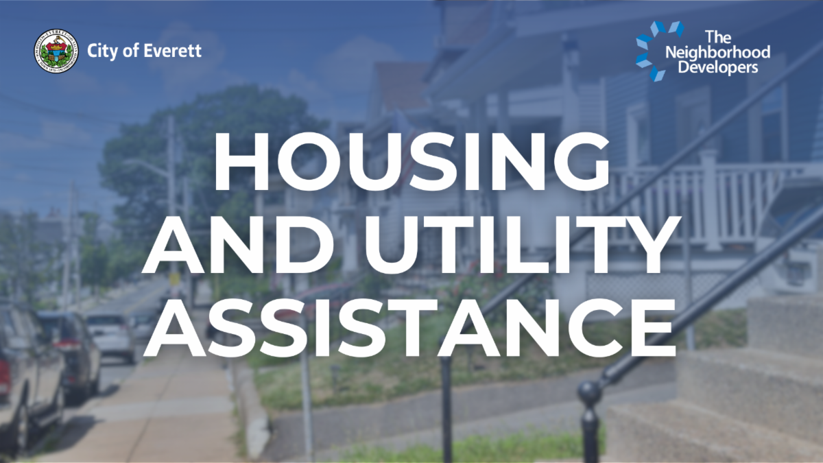 Graphic that says "Housing and Utility Assistance."