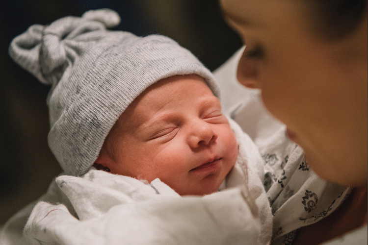 a newborn infant in the hospital
