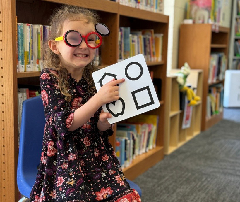  a child at a vision screening
