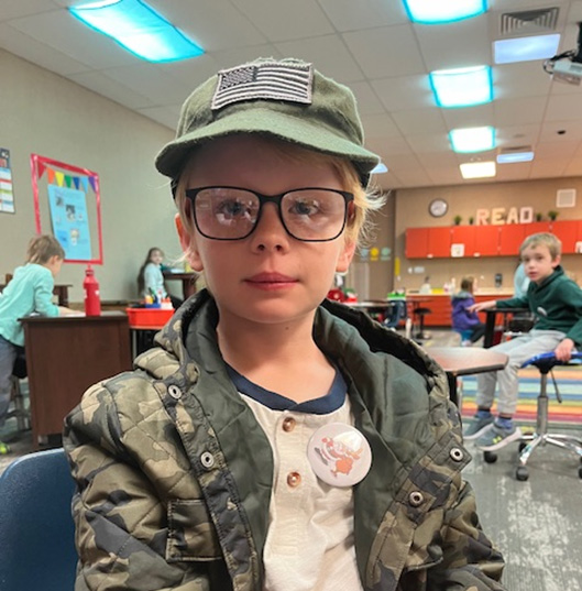 Flynn wearing his glasses