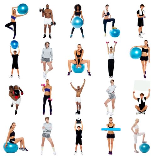 Health concept collage. Its time to workouts and stay fit.