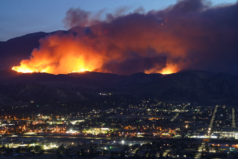 Wildfires in California burning very close t the city limits