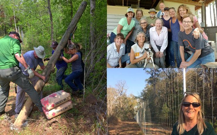 volunteers repair 5000 feet of perimeter fence
