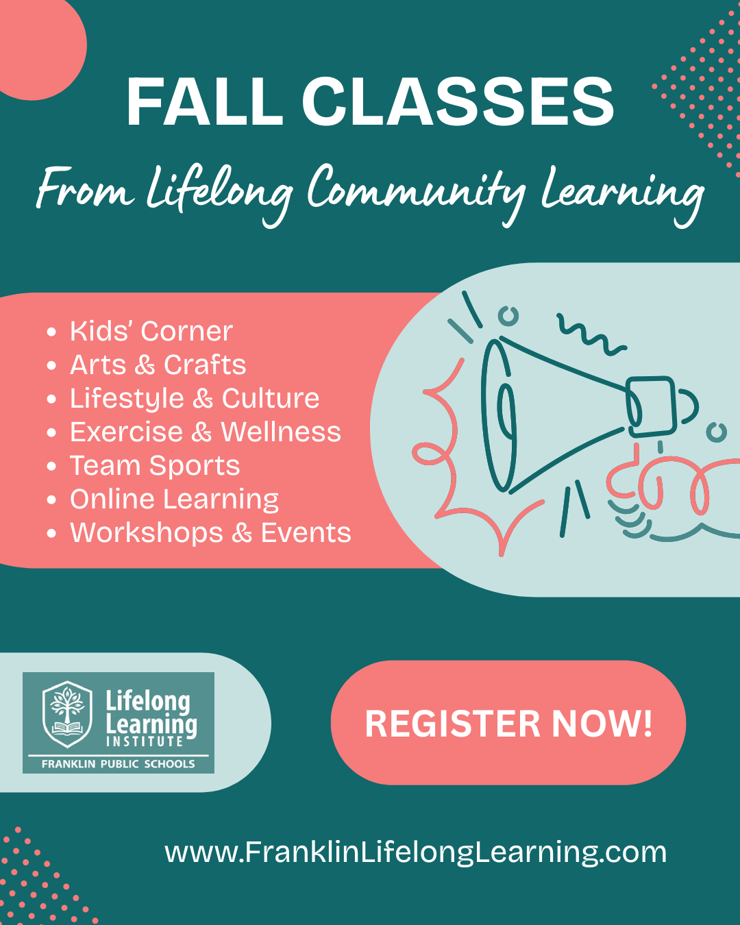 Community Learning Fall Registration is Open