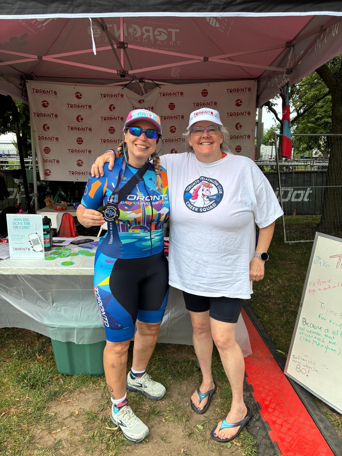 Toronto Triathlon Club members at the club tent