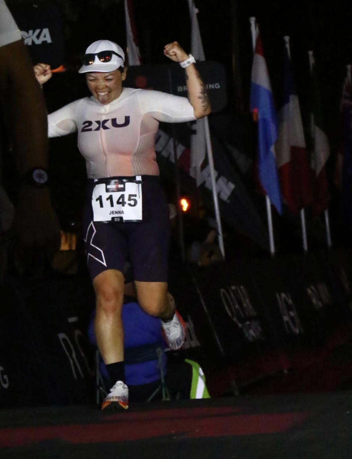 Toronto Triathlon Club member finishing a race