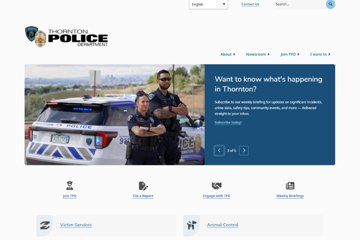 New TPD website home page