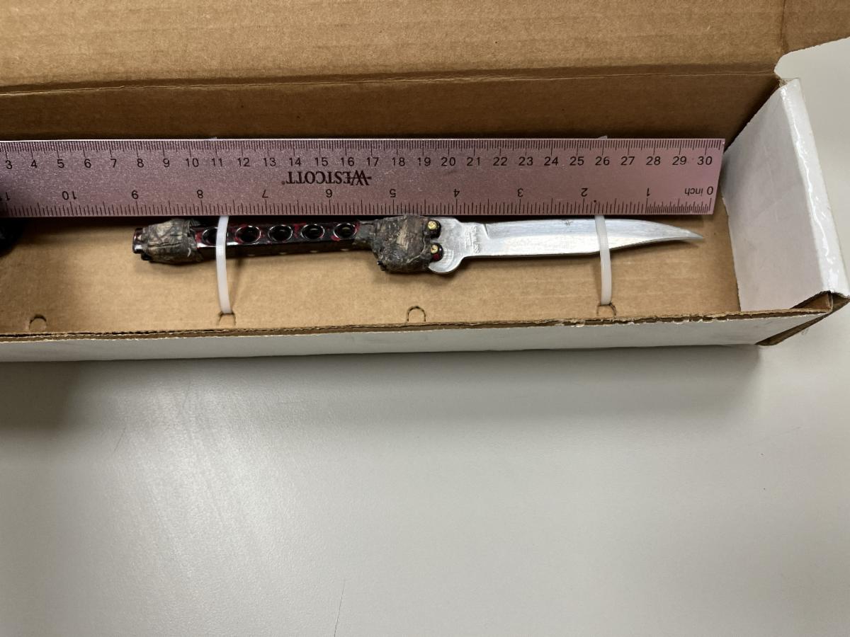 Evidence photo of knife