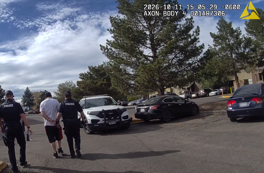 Body cam showing suspect in custody