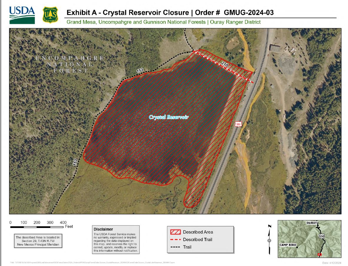 Crystal Reservoir Closure Order