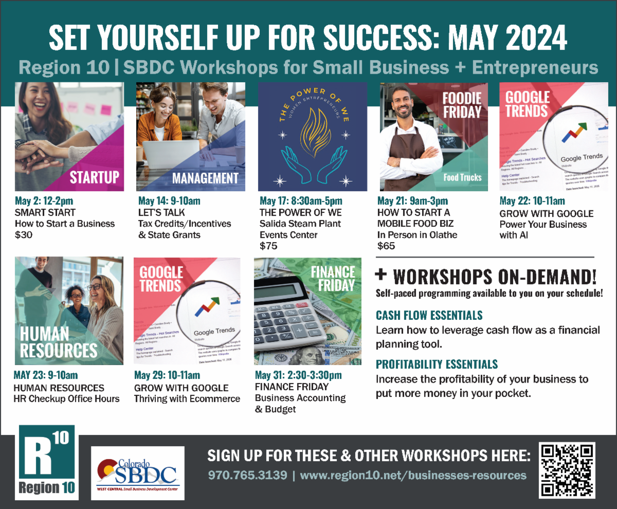 May Business Trainings offered by Region 10 https://region10.net/businesses-resources/