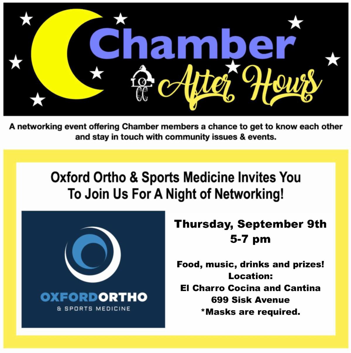 Chamber After Hours sponsored by Oxford Ortho & Sports Medicine