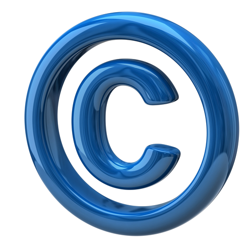 Blue copyright symbol