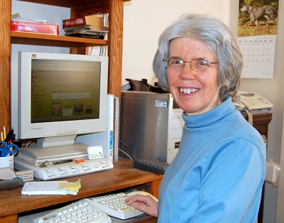 Kittredge Cherry with computer