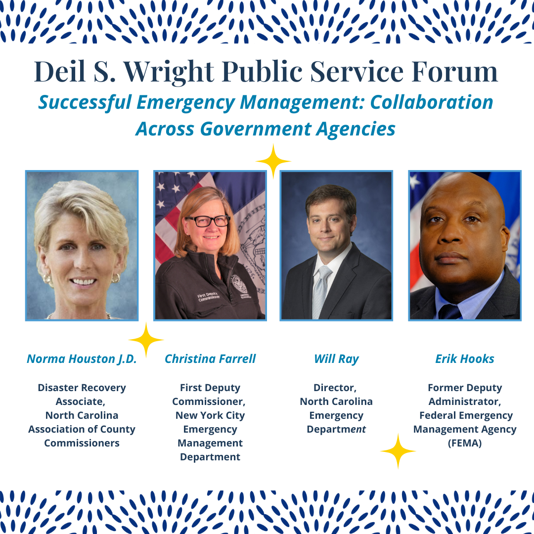 Deil S. Wright Public Service Forum flyer - details in article