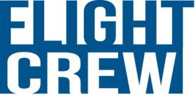 Flight Crew in blue and white text