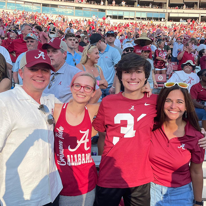 Renee's family at Alabama's football game