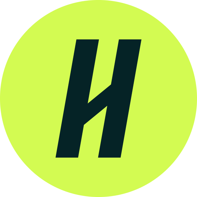 neon green circle with black H logo for Handshake