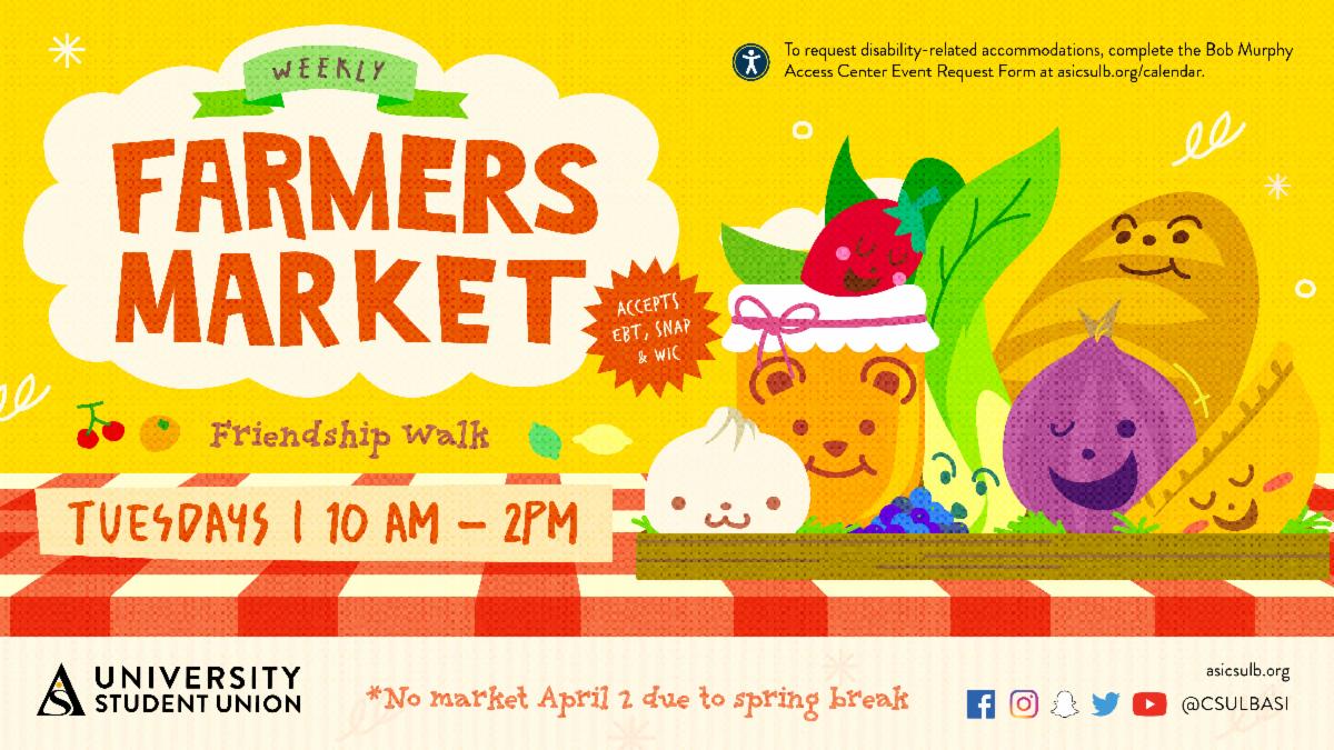 Farmers Market informational flyer. Please see description next to picture for details.
