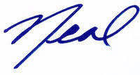 Neal written in blue pen