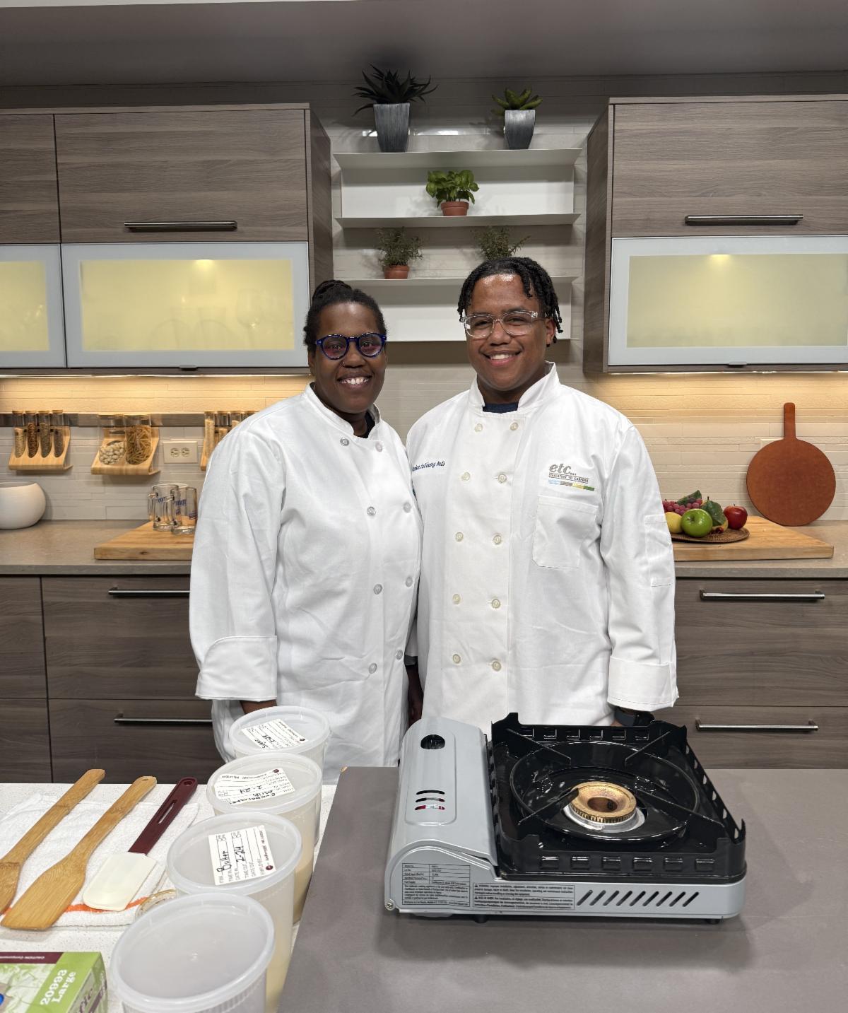Chefs on set at ABC 7