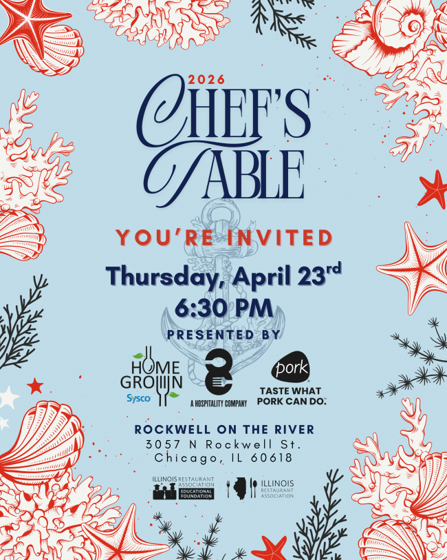 Invitation to Chef's Table on April 23rd at 6:30 PM