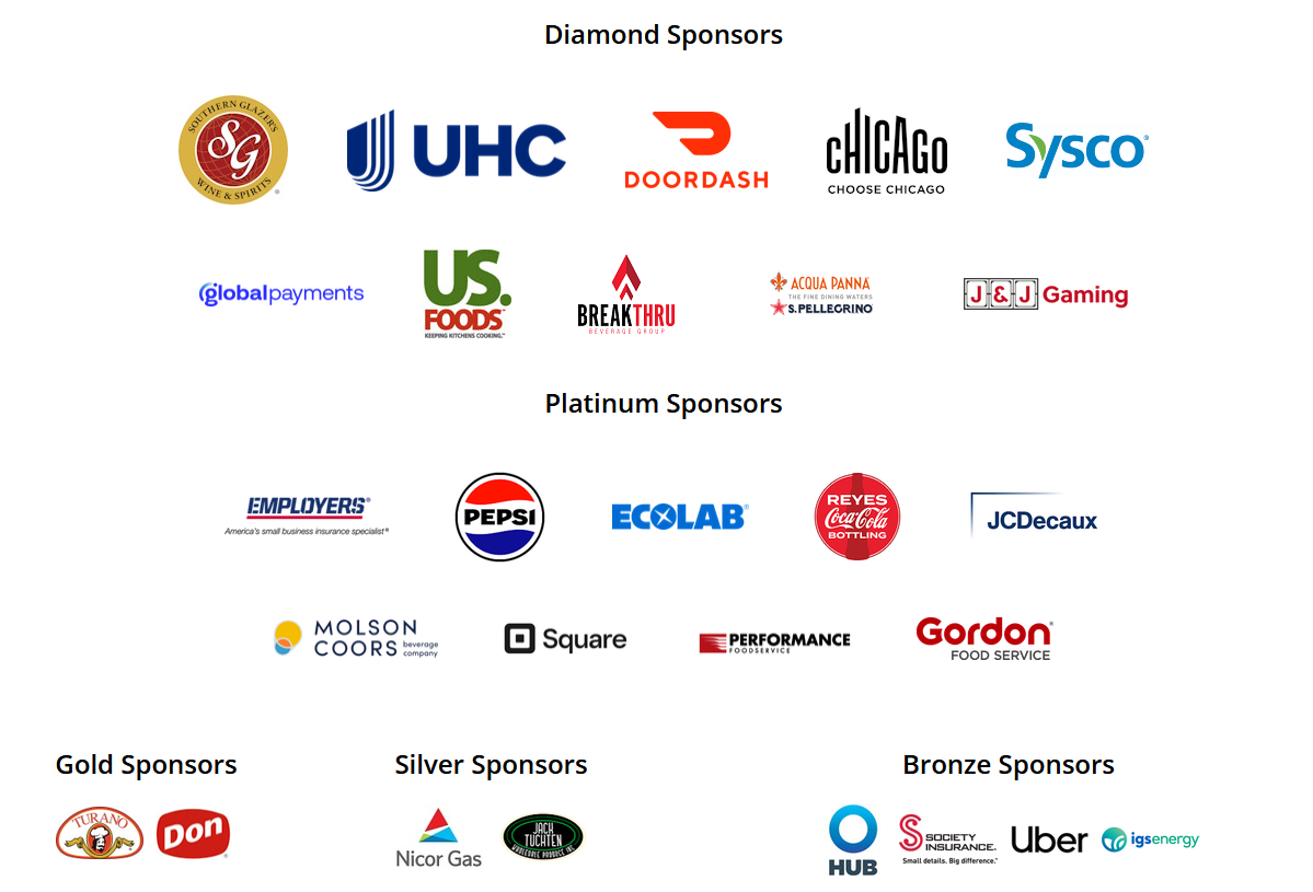 Sponsor logos organized into five sponsorship levels: Diamond, Platinum, Gold, Silver, and Bronze.