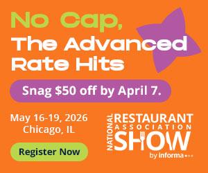 Ad for the National Restaurant Association show advertising $50 off if you register by April 7