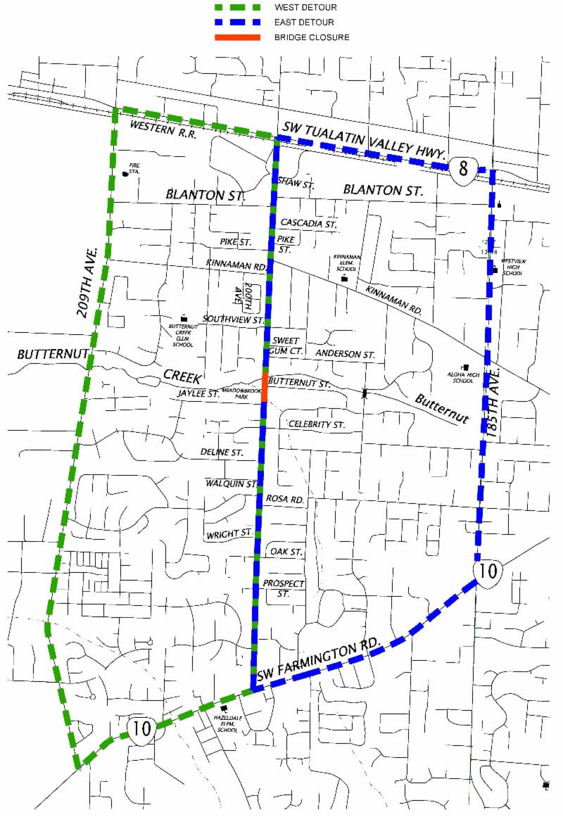 Click for detour map