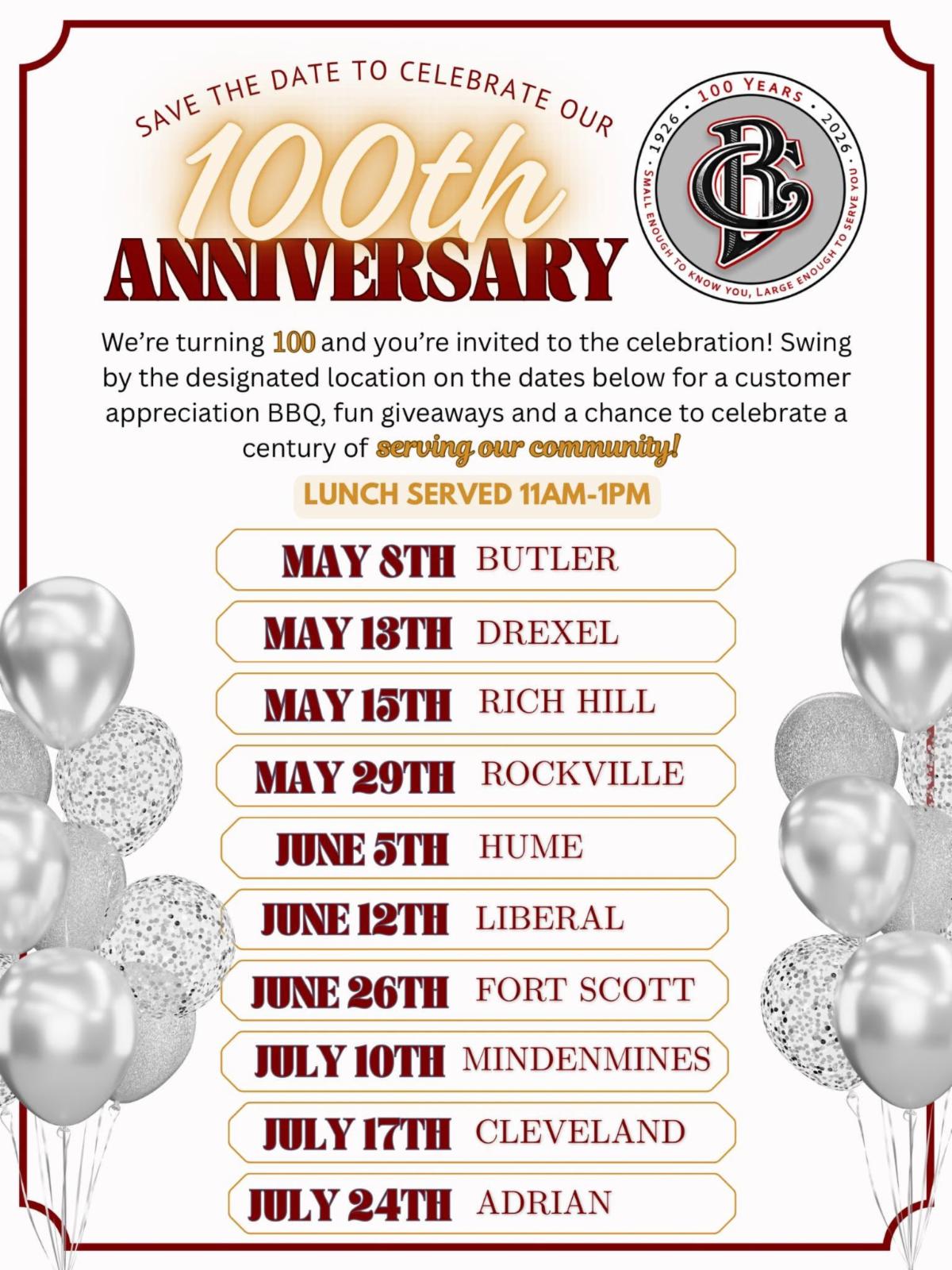 Citizens Bank celebration dates