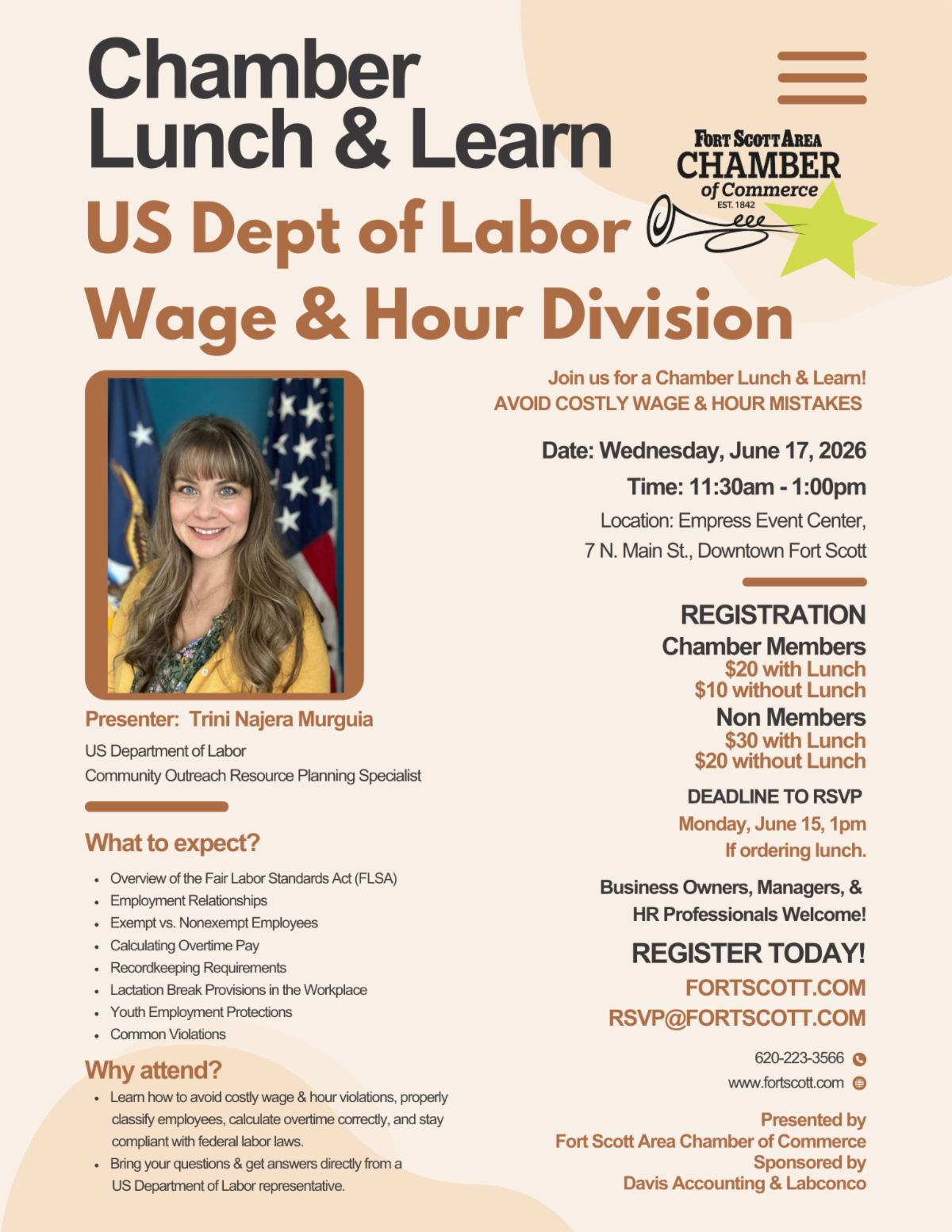 Chamber Lunch & Learn flyer