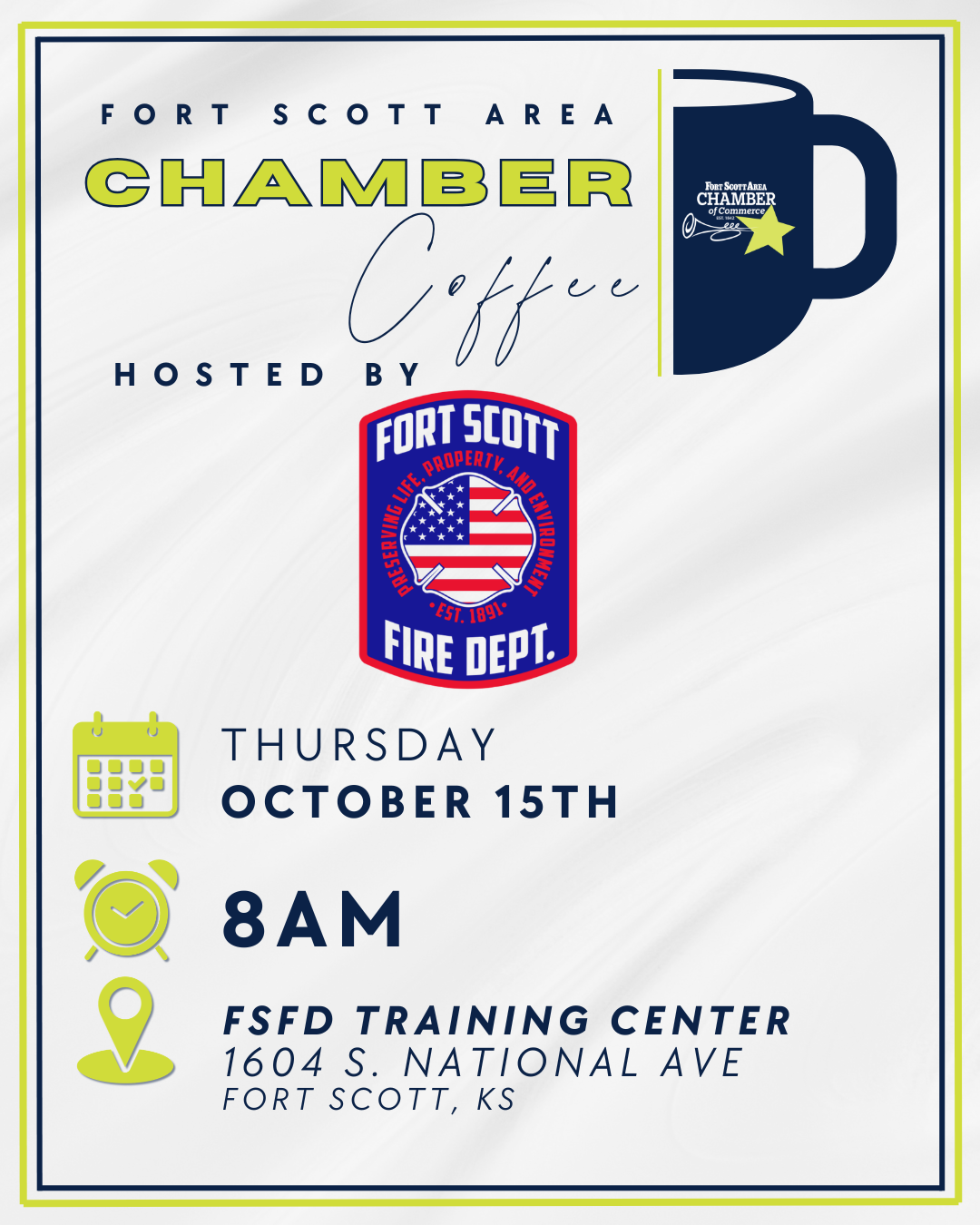 Chamber Coffee hosted by Fort Scott Fire Department flyer