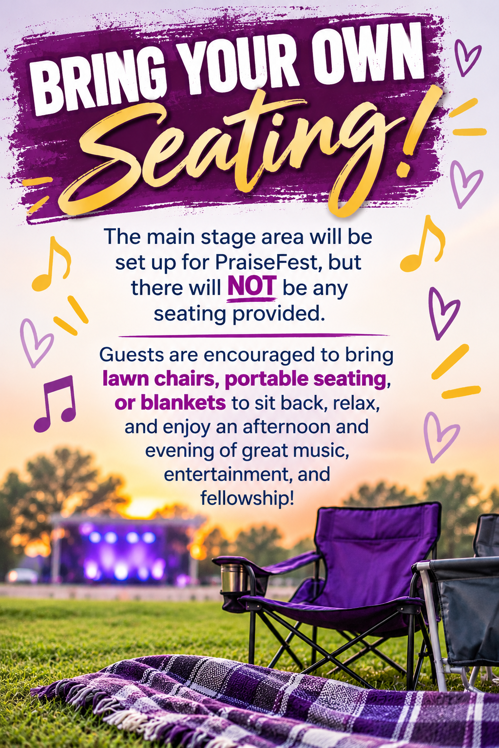 Bring your own seating