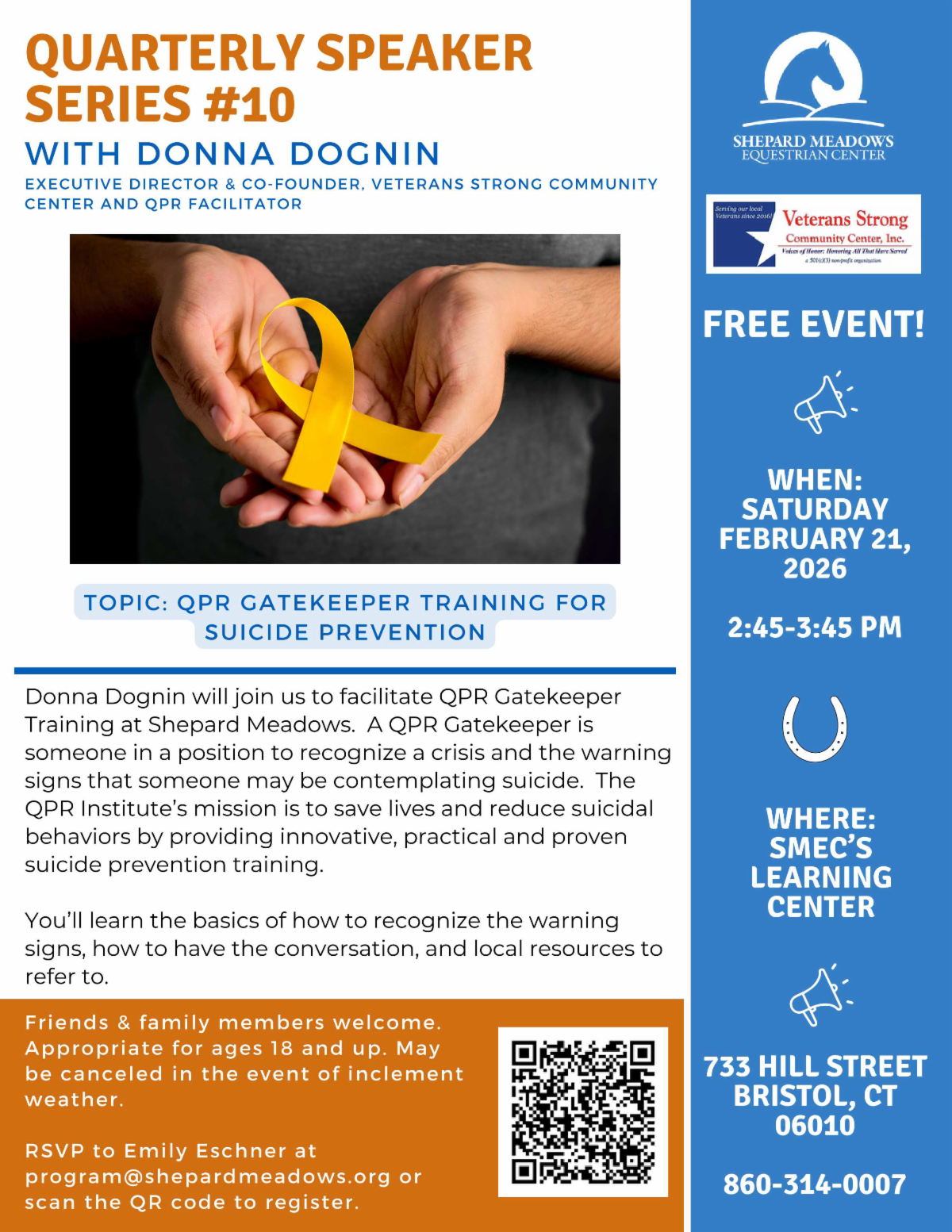 QPR Gatekeeper Training for Suicide Prevention - February 21, 2026