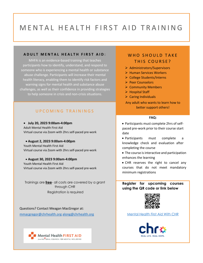 Mental Health First Aid Trainings