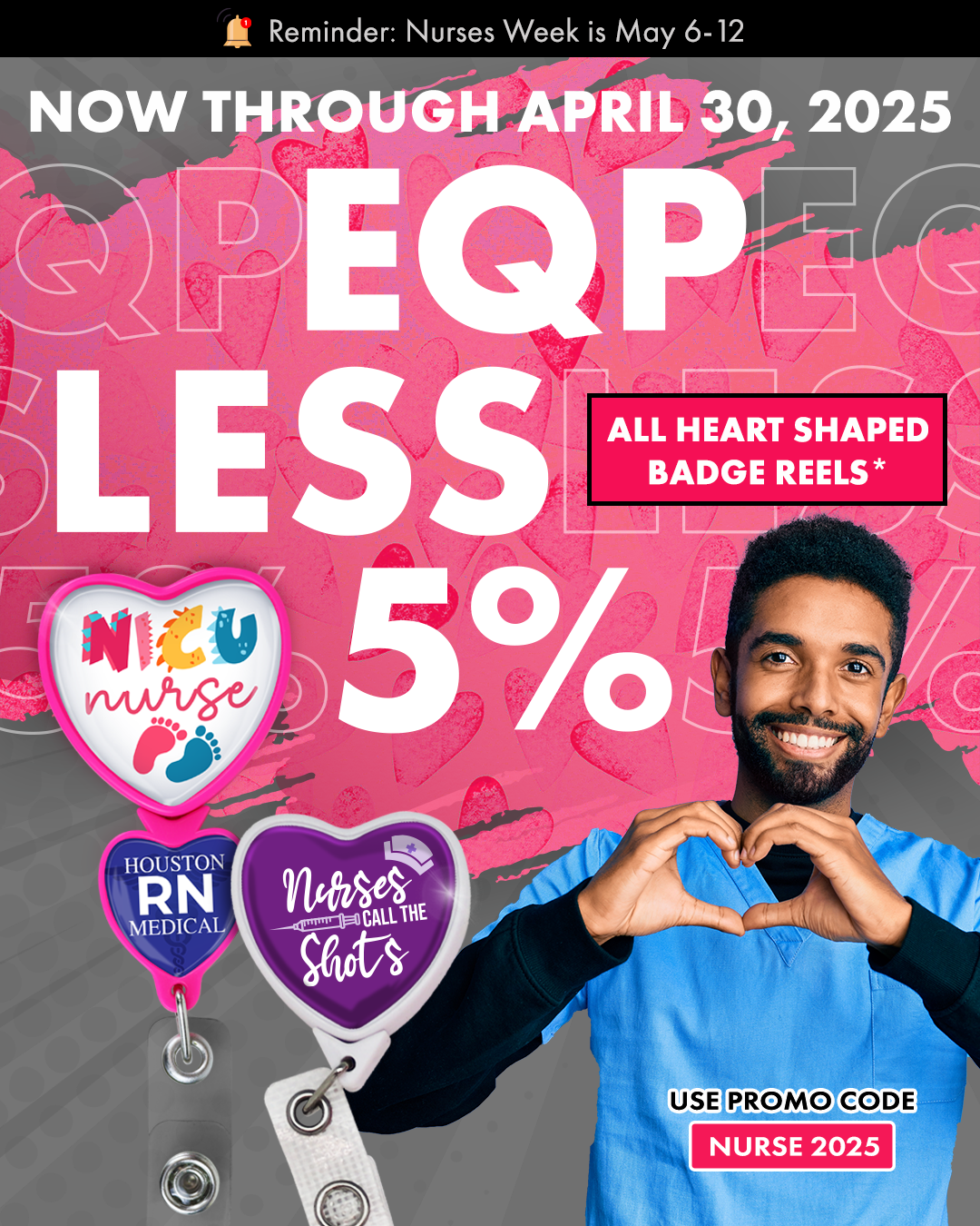 Heart shaped badge reels now on sale 