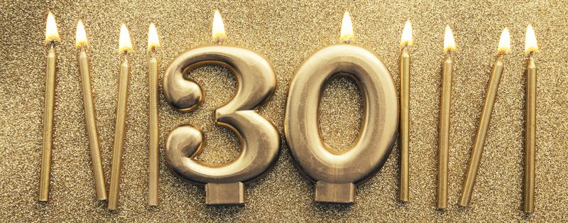30th anniversary in gold
