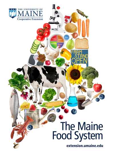Map graphic of elements of Maine Food System